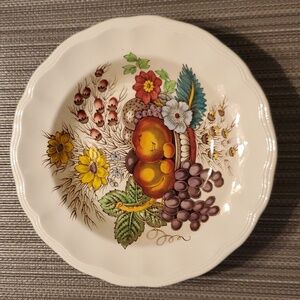 Spode Reynolds Fruits and Flower Rim Soup Bowl